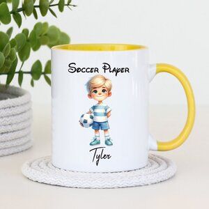 Soccer Player Cup For Kids & Adult, Birthday, Christmas Custom Name Gifts
